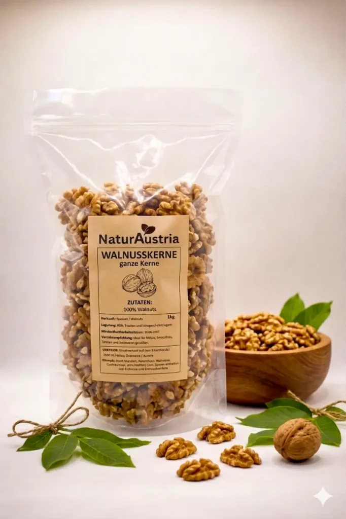 Halbhelle Walnusskerne 1kg naturbelassen und ungesalzen von NaturAustria