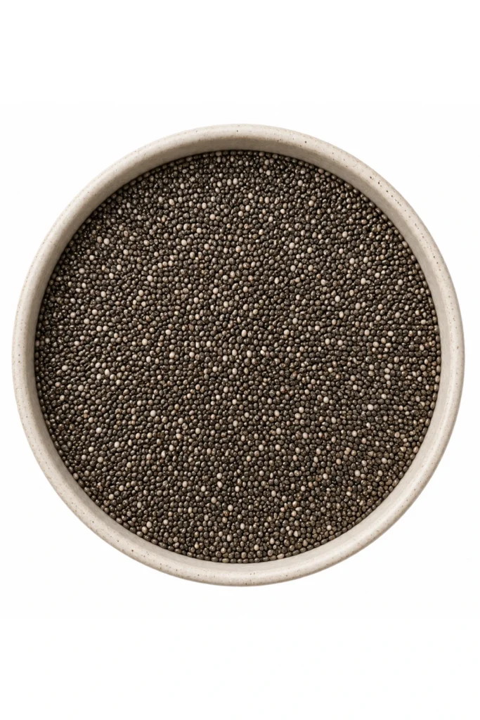 Schwarze Chiasamen naturbelassen – Chiasaat kaufen für Müsli, Porridge, Smoothies und Backrezepte in Österreich und Deutschland