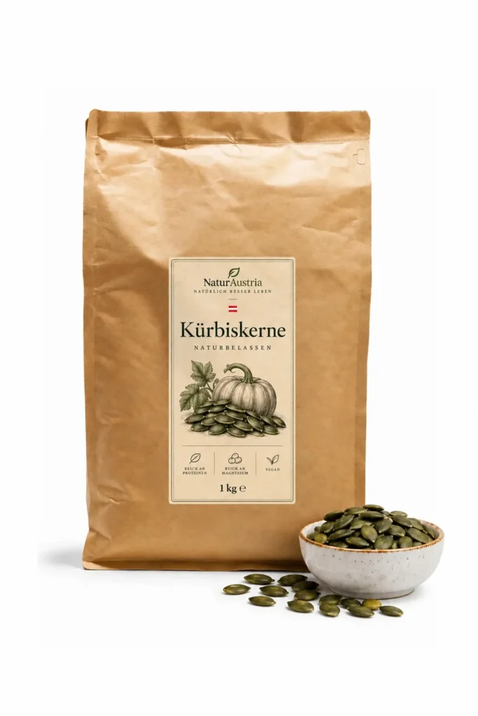 Naturbelassene Kürbiskerne aus der Steiermark im 1-kg-Beutel von NaturAustria